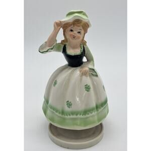 Vintage Irish Girl Rotating Music Box Japan – When Irish Eyes Are Smiling 6”